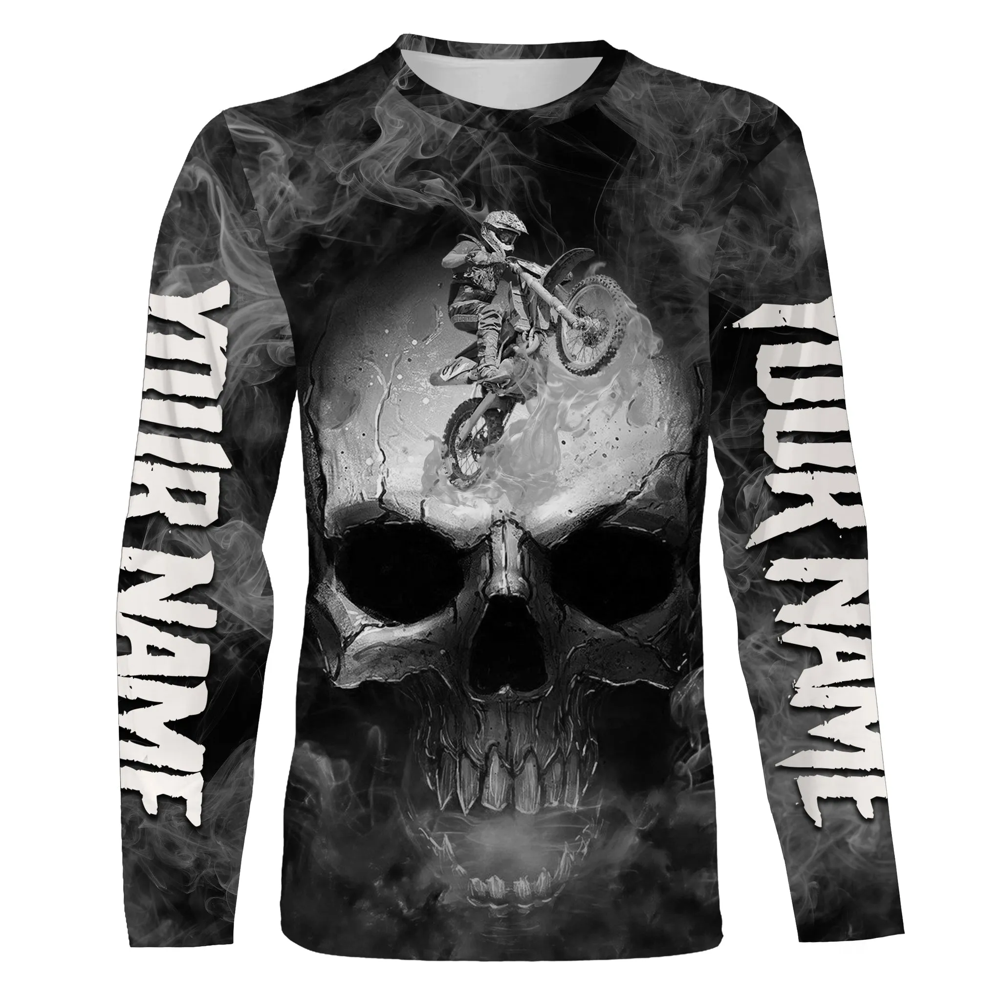 Skull Personalized Dirt Bike Jersey Custom Number Name Motorcycle Shirt Off-Road Motocross Racing