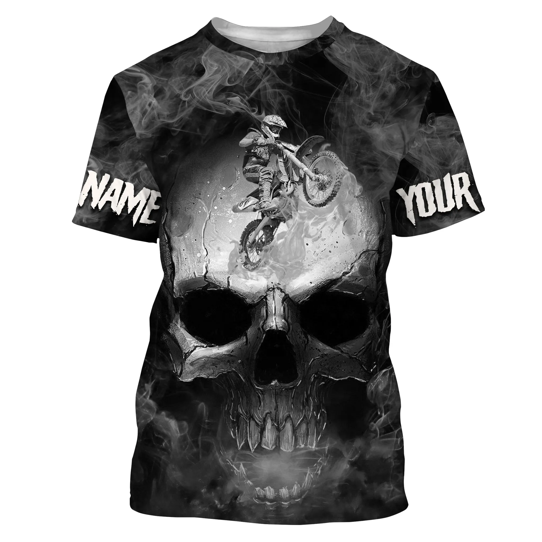 Skull Personalized Dirt Bike Jersey Custom Number Name Motorcycle Shirt Off-Road Motocross Racing