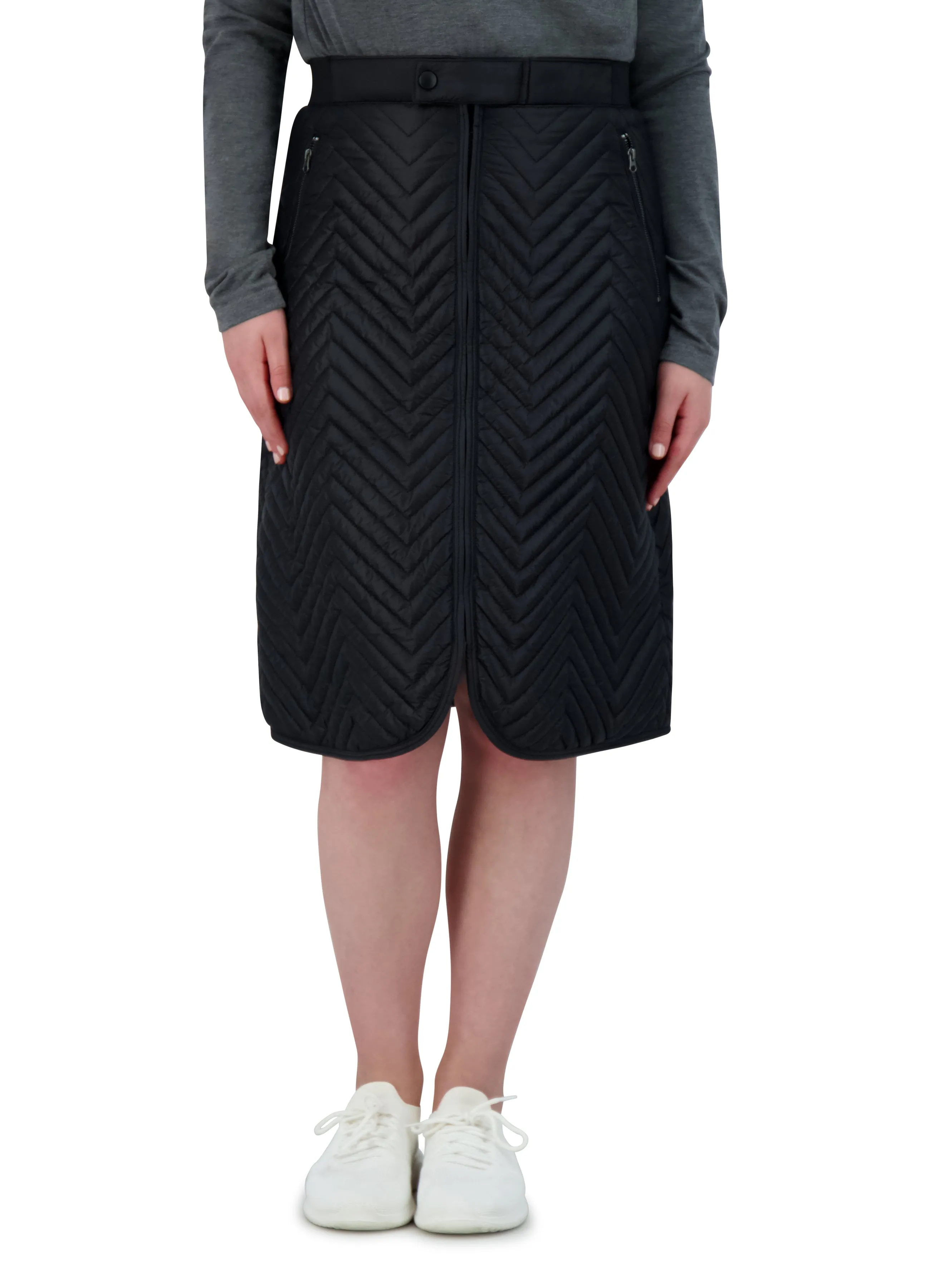 SNOGA Zip Front Quilted  Skirt