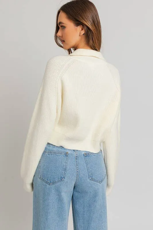 Solid Cozy Ribbed Crop Sweater