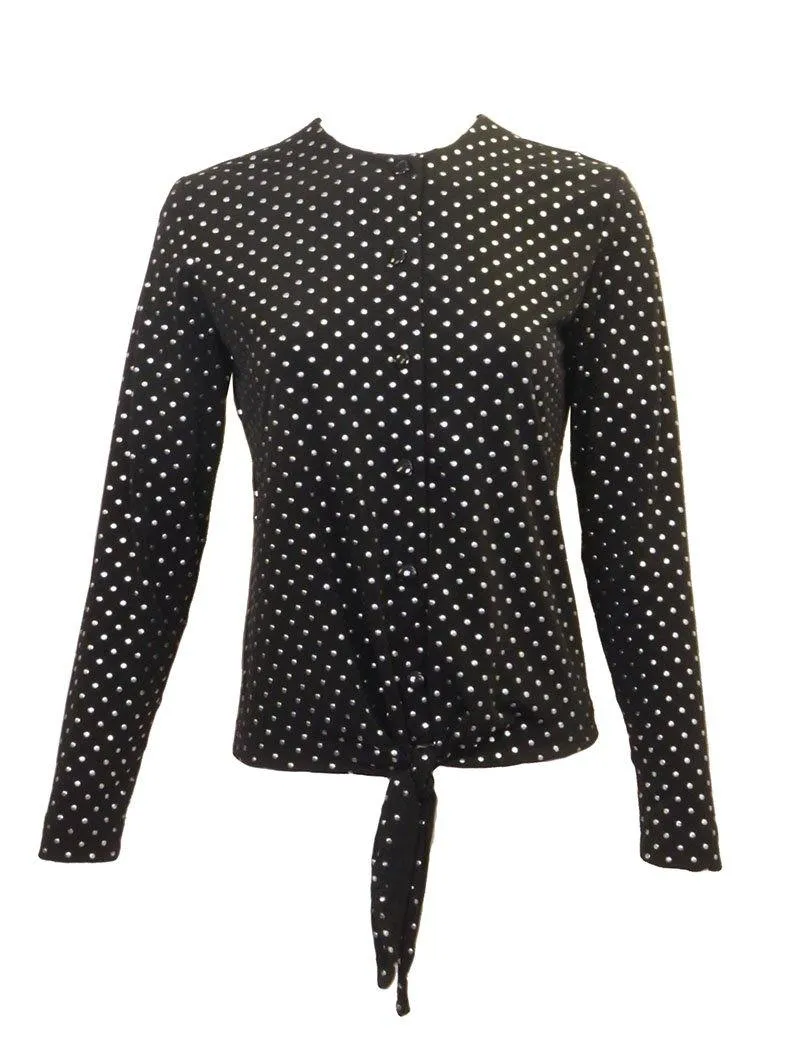 Sportchic Metallic Dots Tie Front Top