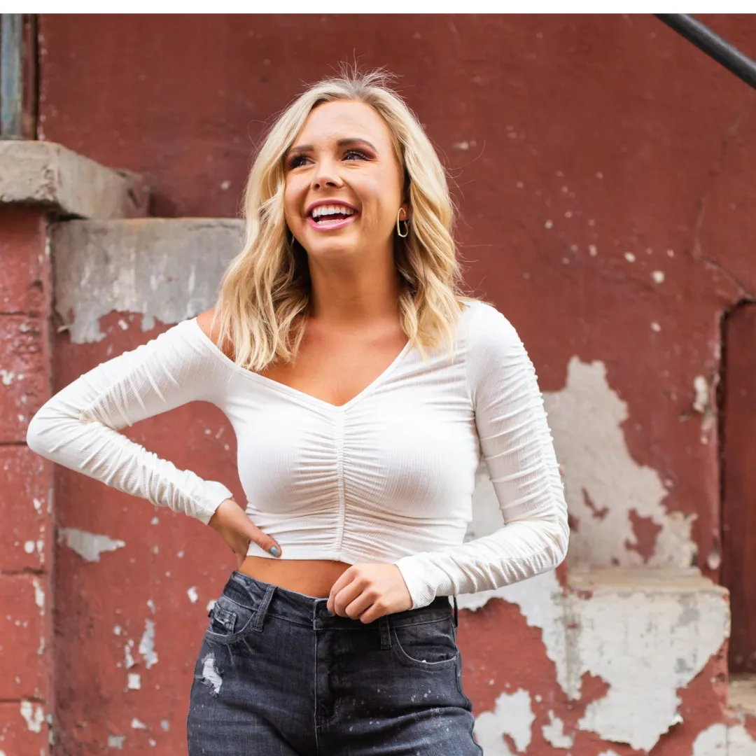 Spring Fling Crop Top - White