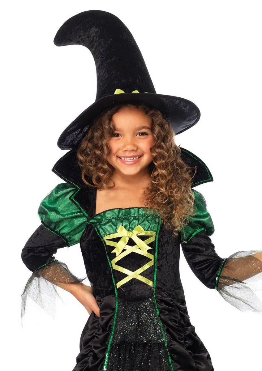 Storybook Girls Deluxe Green Witch Halloween Costume