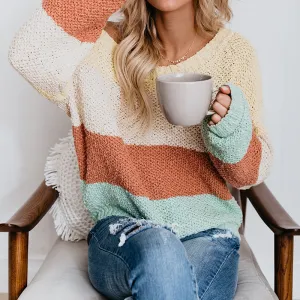 Striped Long Sleeve Loose Sweater