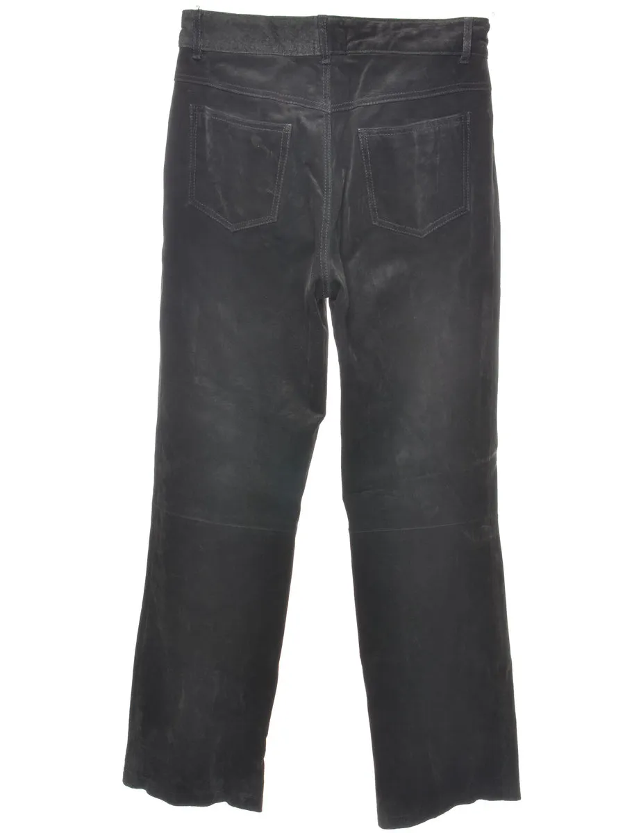 Suede Black Trousers - W28 L28