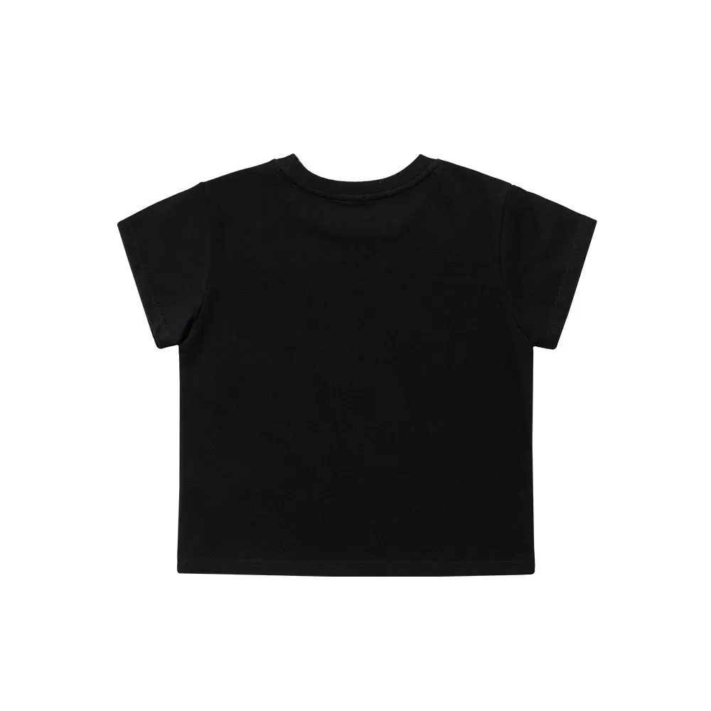 SUMMER SUNDAY RABBIT CROP TOP BLACK