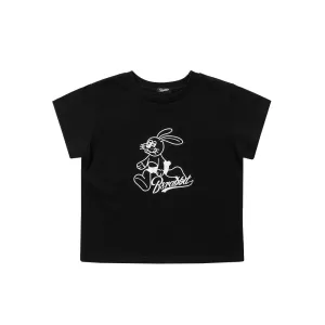 SUMMER SUNDAY RABBIT CROP TOP BLACK