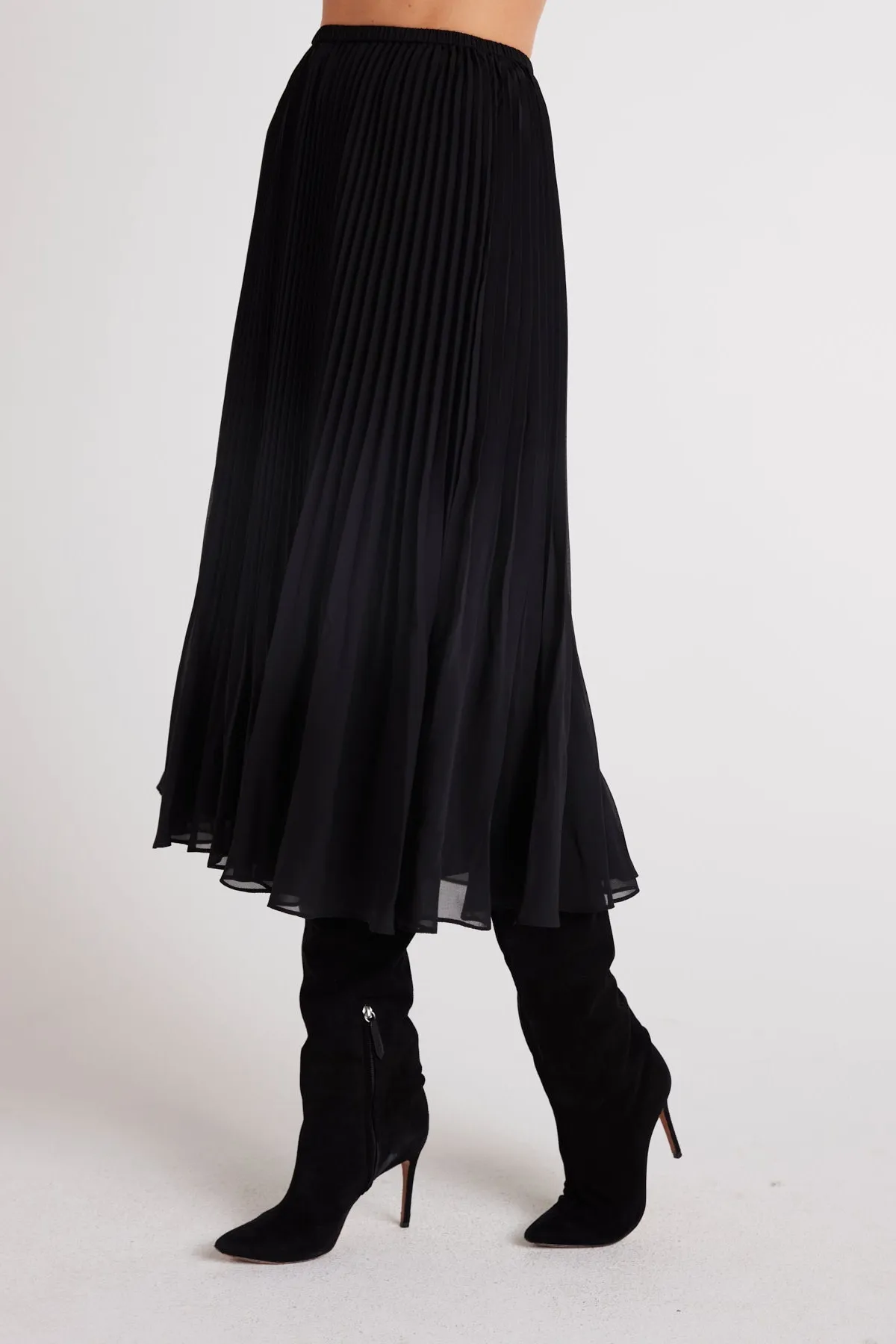 Sunburst Pleat Midi Skirt