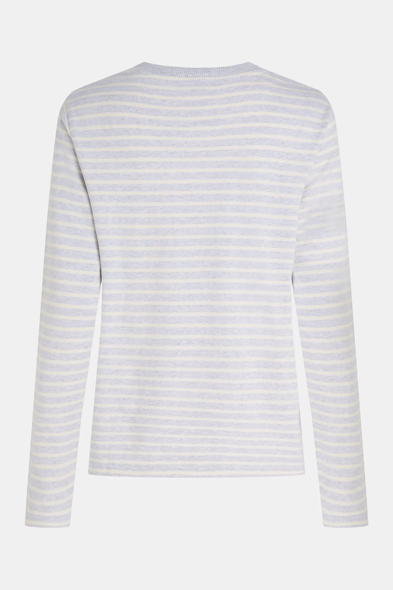SWEATER STRIPE (W24F1517) LIGHT GREY MELANGE - ECRU