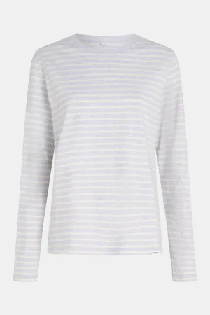 SWEATER STRIPE (W24F1517) LIGHT GREY MELANGE - ECRU