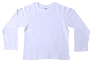 T-Shirt Plain - White Long Sleeve