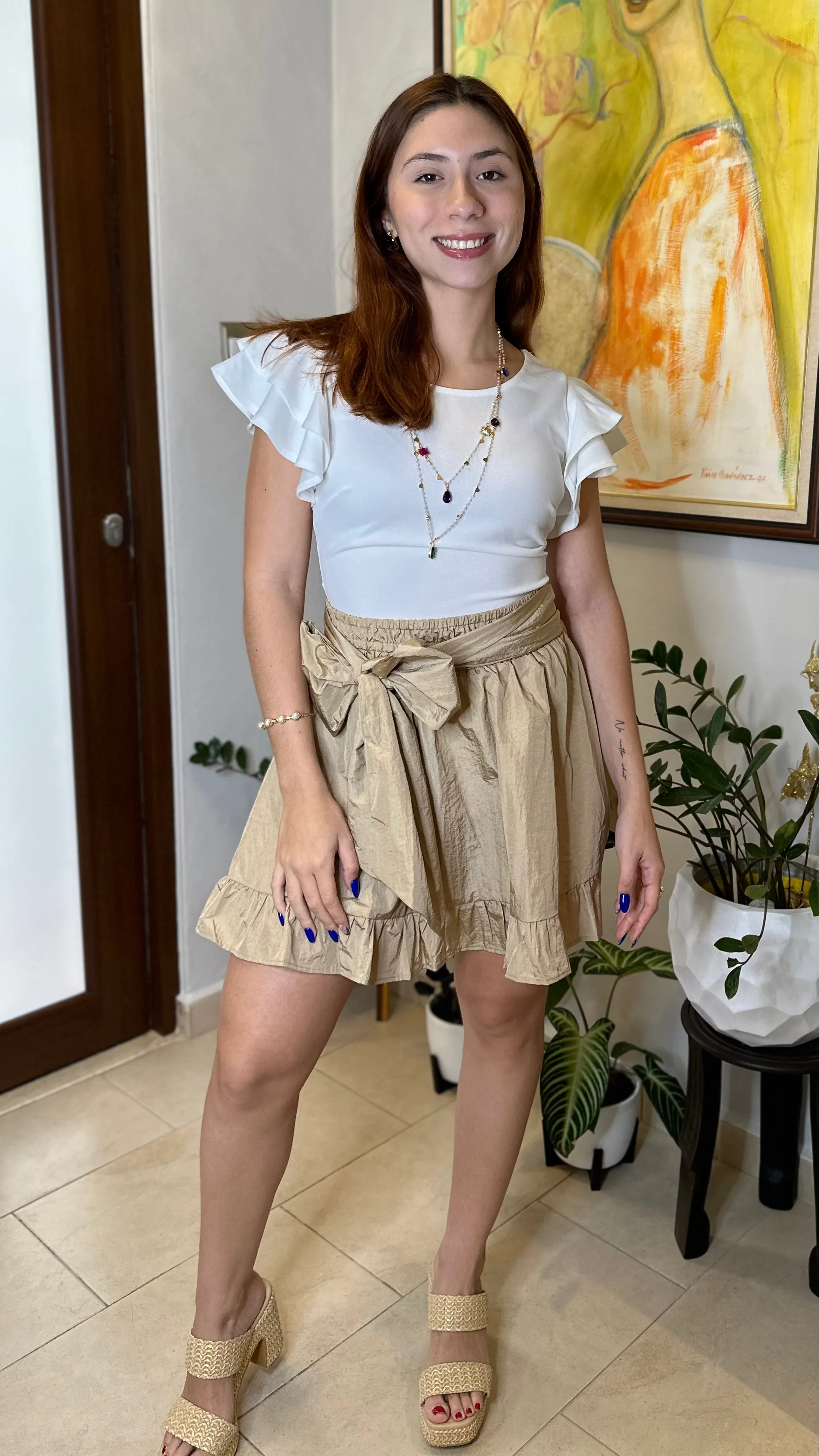 Taupe Mini Skirt