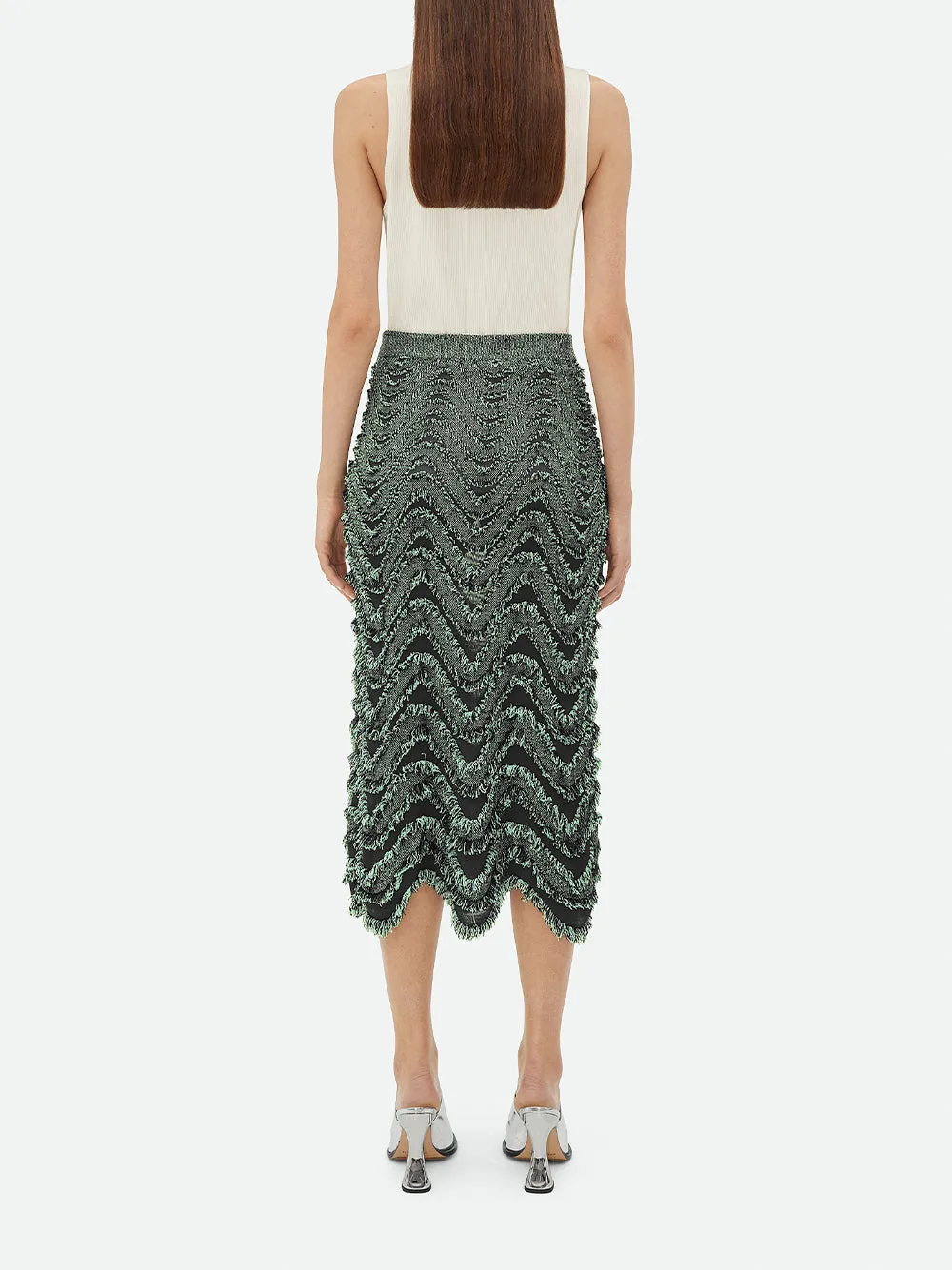Textured Wave Midi Skirt