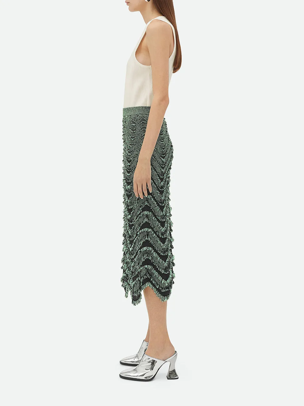 Textured Wave Midi Skirt