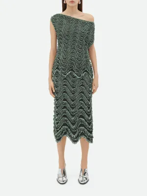 Textured Wave Midi Skirt