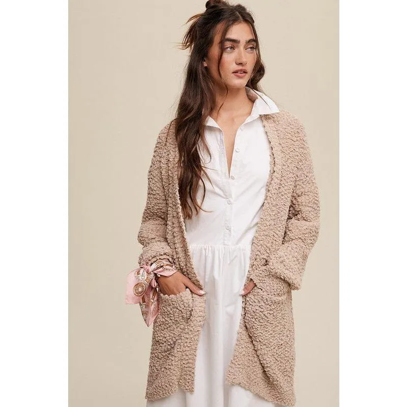 The Popcorn Open Knit Cardigan Sweater in Several Colors