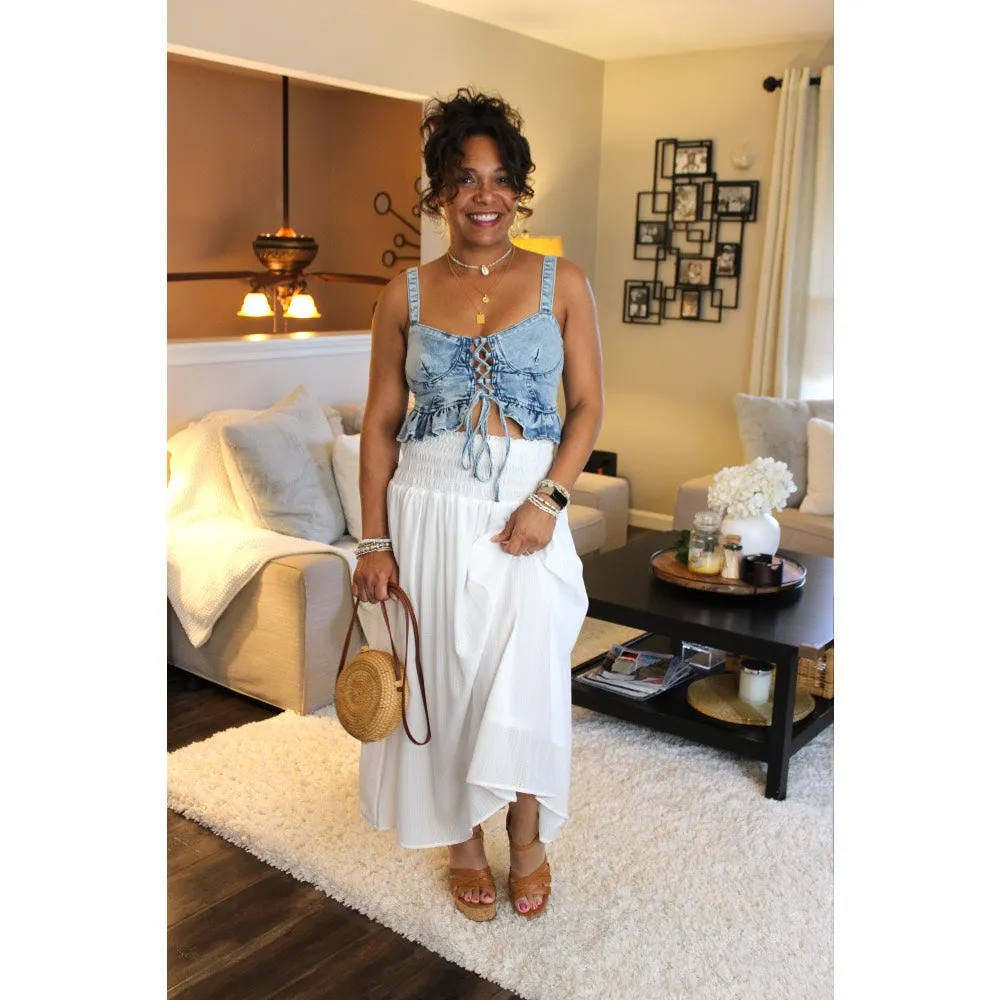 Thinking Of You Corset Denim Top