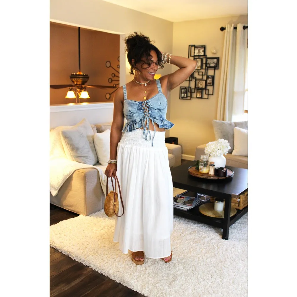 Thinking Of You Corset Denim Top