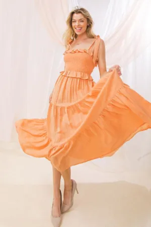 Tie Strap Dress - Peach | Bella Chic