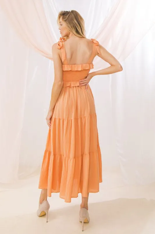 Tie Strap Dress - Peach | Bella Chic