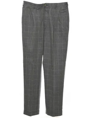 Tommy Hilfiger Dark Grey Checked Trousers - W36 L32