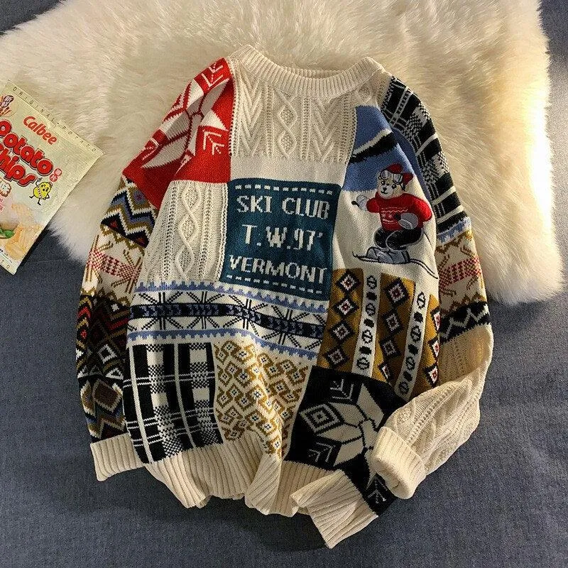 Ugly Christmas Sweater Y2K Oversize Knitted