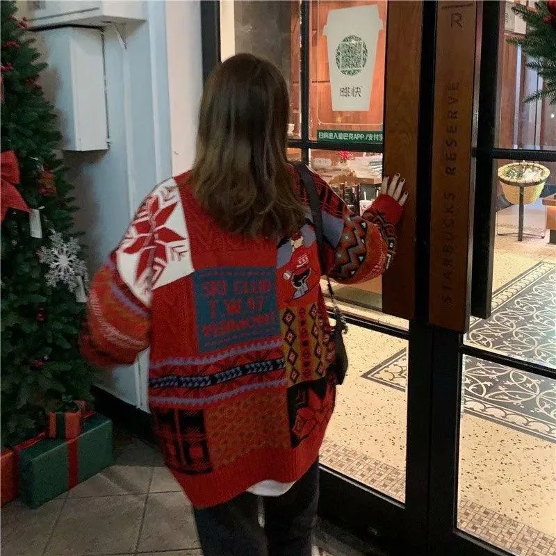 Ugly Christmas Sweater Y2K Oversize Knitted