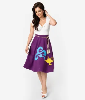 Unique Vintage 1950s Purple Magic Carpet Soda Shop Swing Skirt