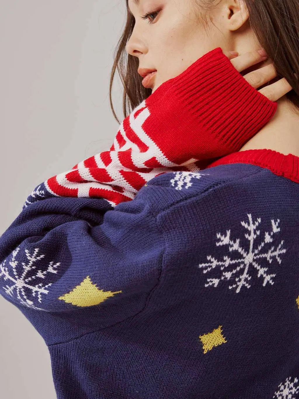 Unisex Knitted Embroidered Fishing Santa Ugly Christmas Sweater