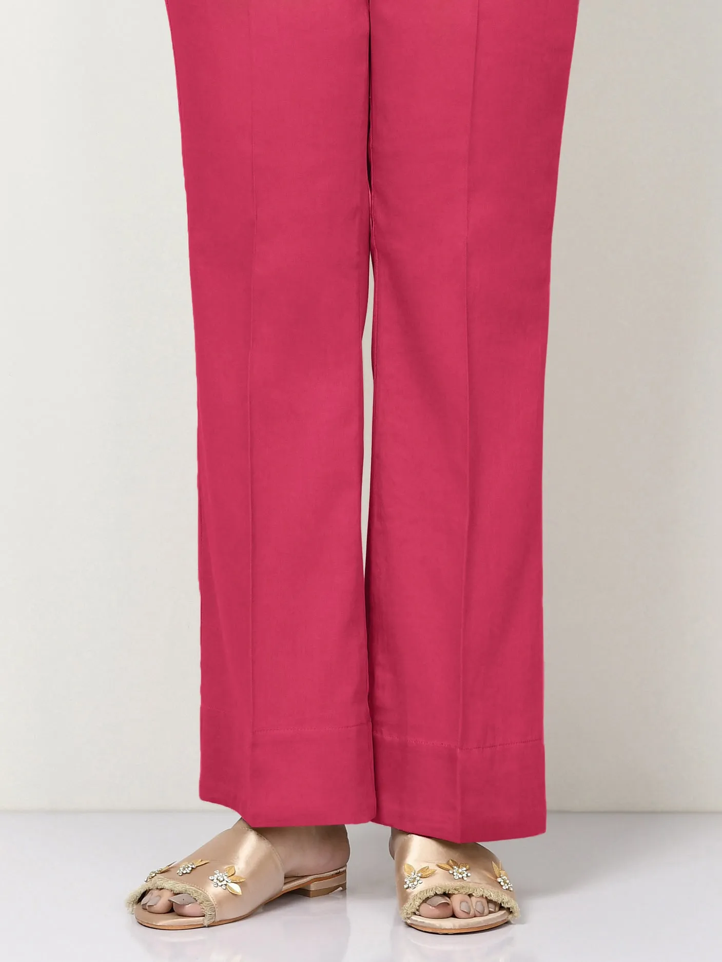 Unstitched Cambric Trouser - Fuchsia Pink