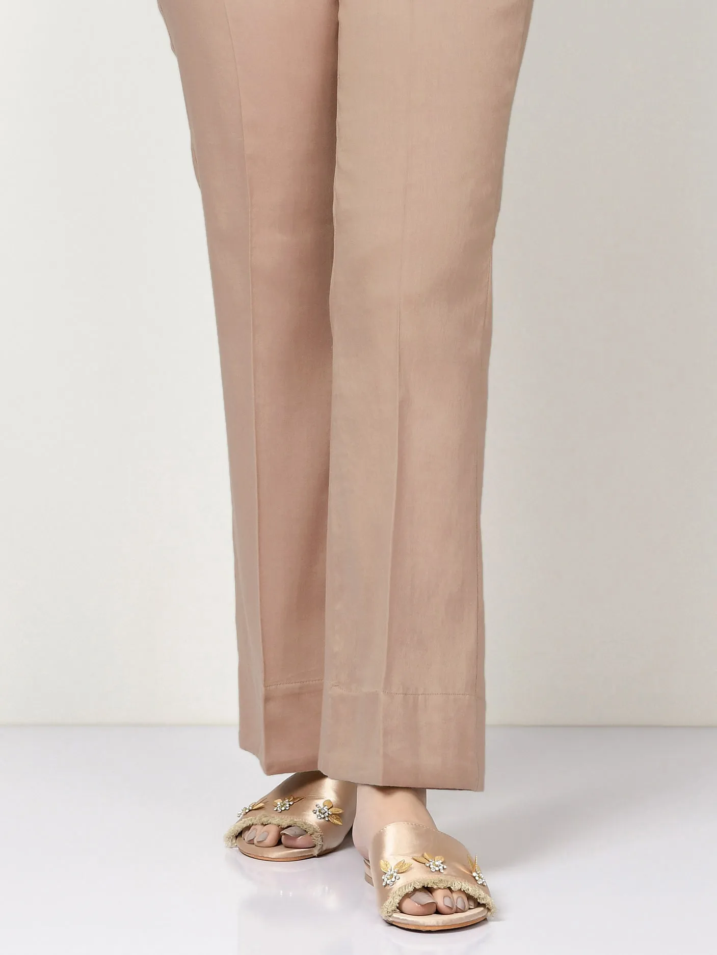 Unstitched Cambric Trouser -Peach