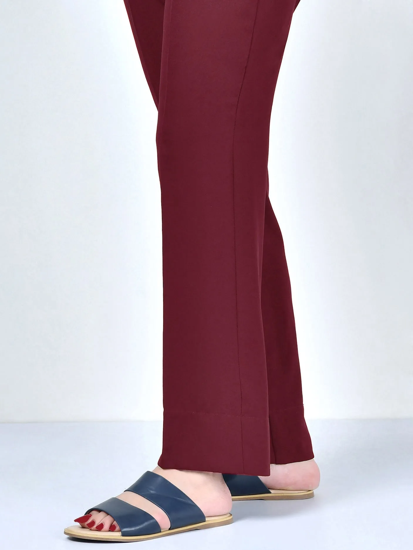 Unstitched Cambric Trouser - Red
