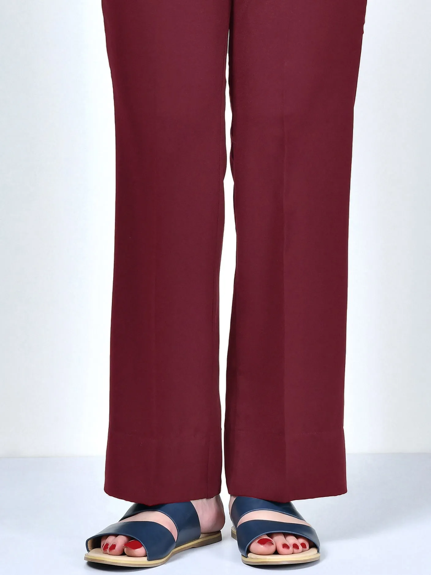 Unstitched Cambric Trouser - Red