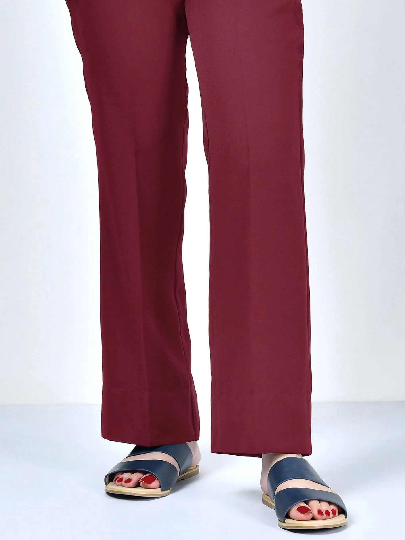 Unstitched Cambric Trouser - Red