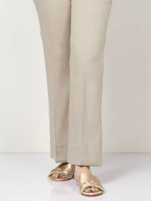 Unstitched Cambric Trouser - Sand Grey
