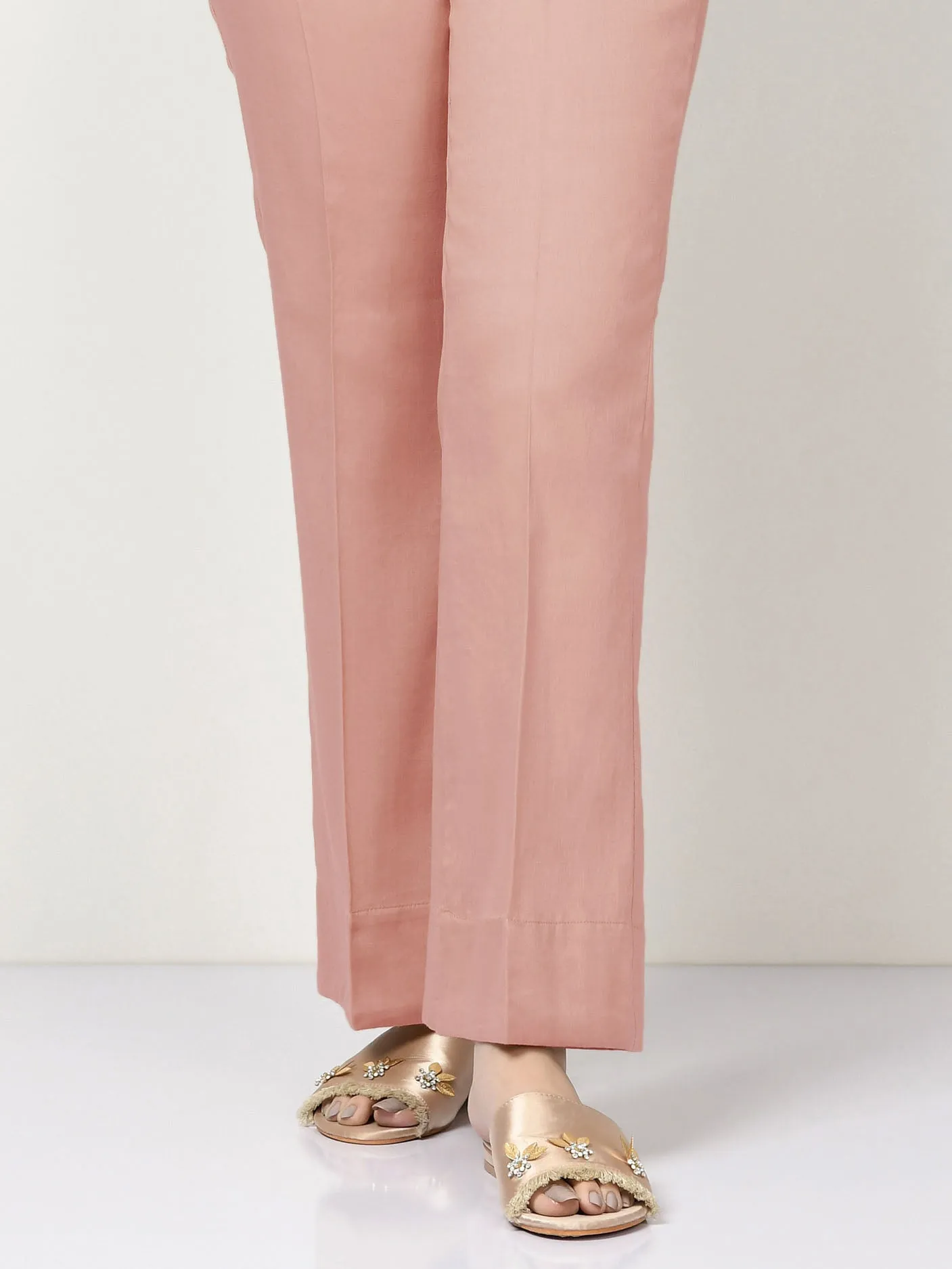 Unstitched Cambric Trouser - Tea Pink