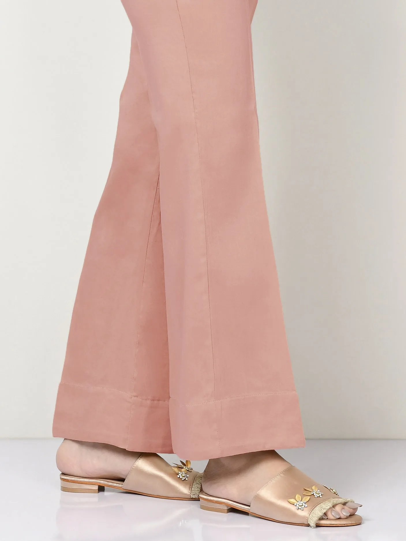 Unstitched Cambric Trouser - Tea Pink