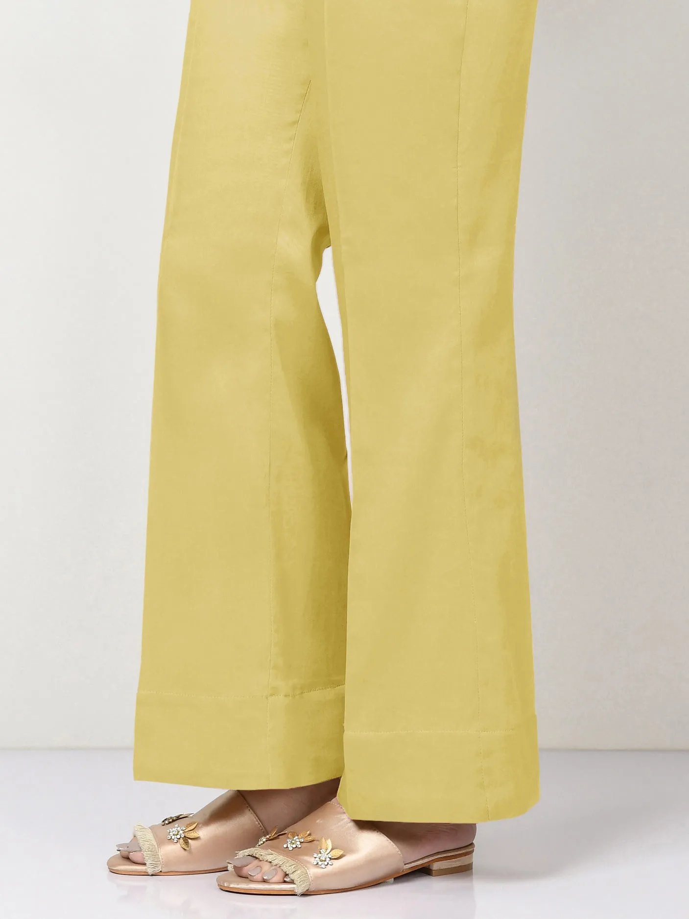 Unstitched Cambric Trouser -Yellow