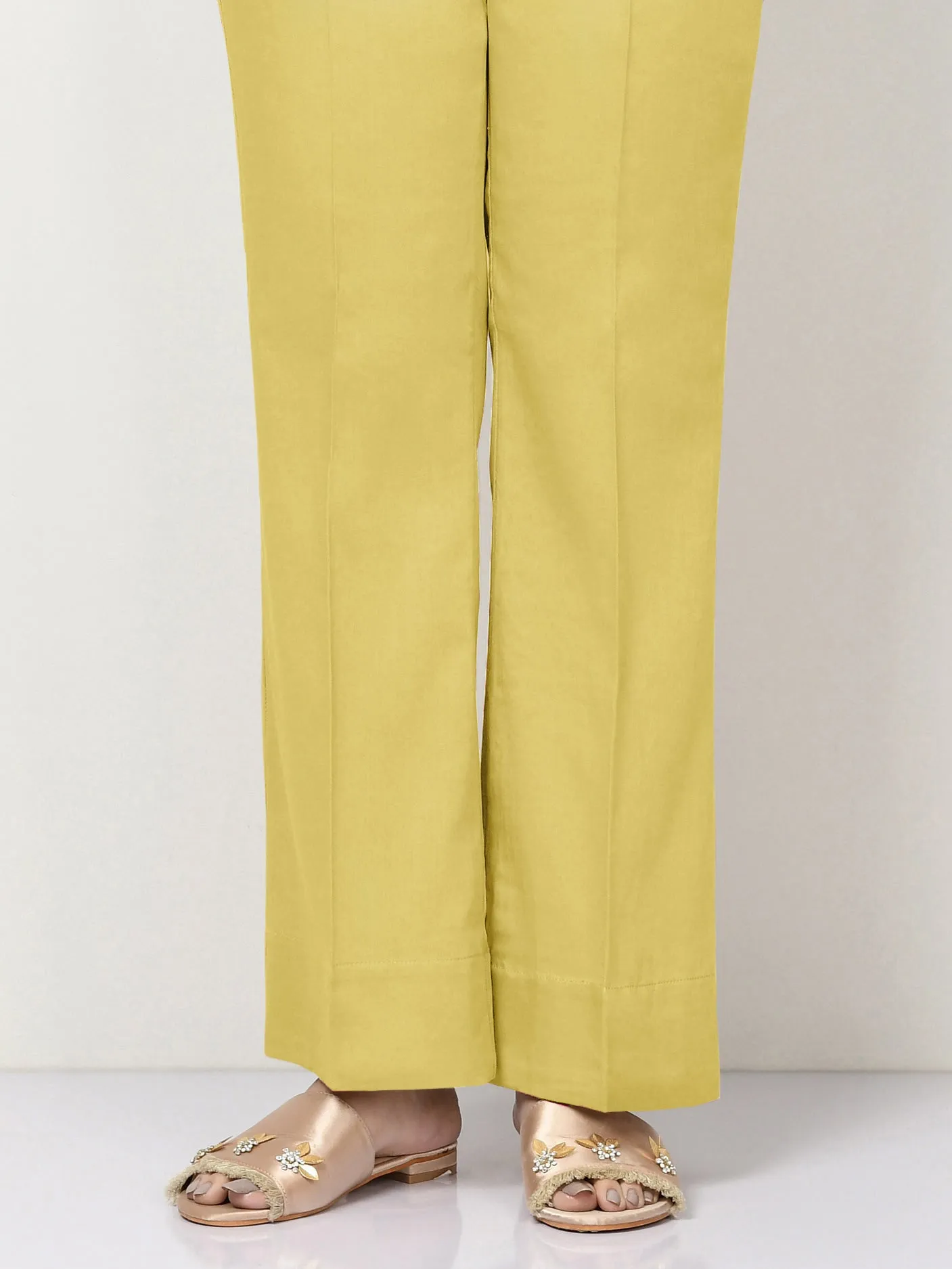 Unstitched Cambric Trouser -Yellow