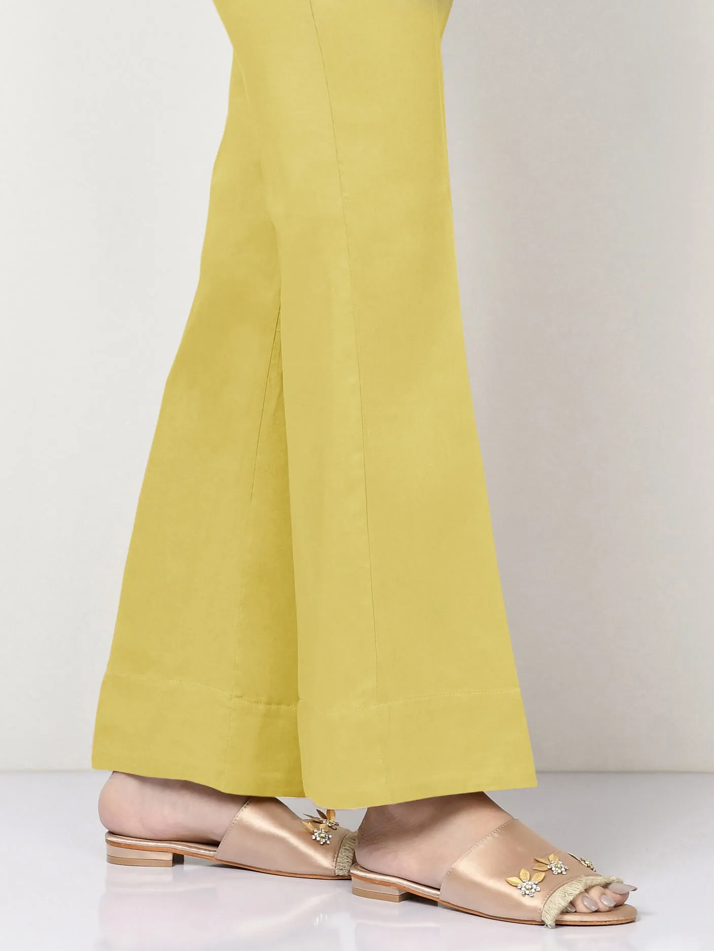 Unstitched Cambric Trouser -Yellow