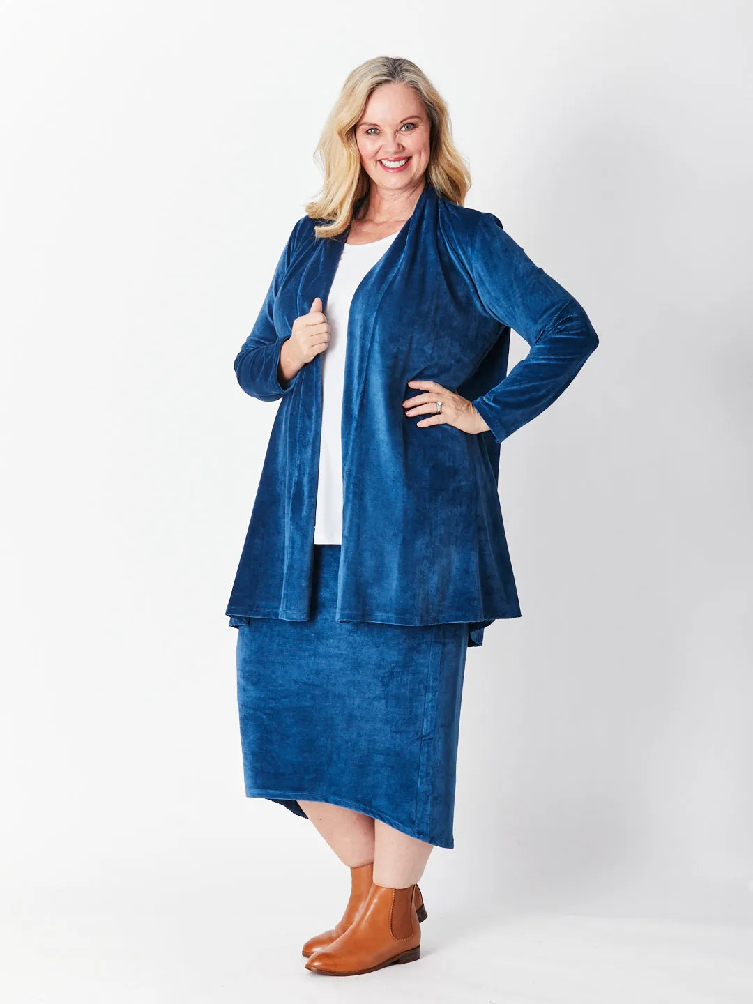 VELOUR HILO SKIRT - TEAL 29720 -SW