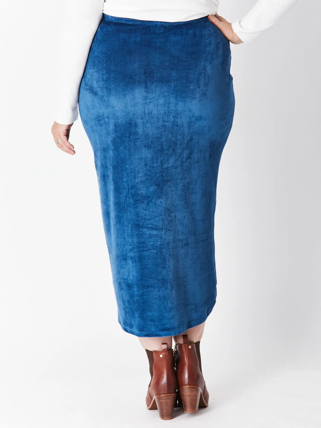 VELOUR HILO SKIRT - TEAL 29720 -SW