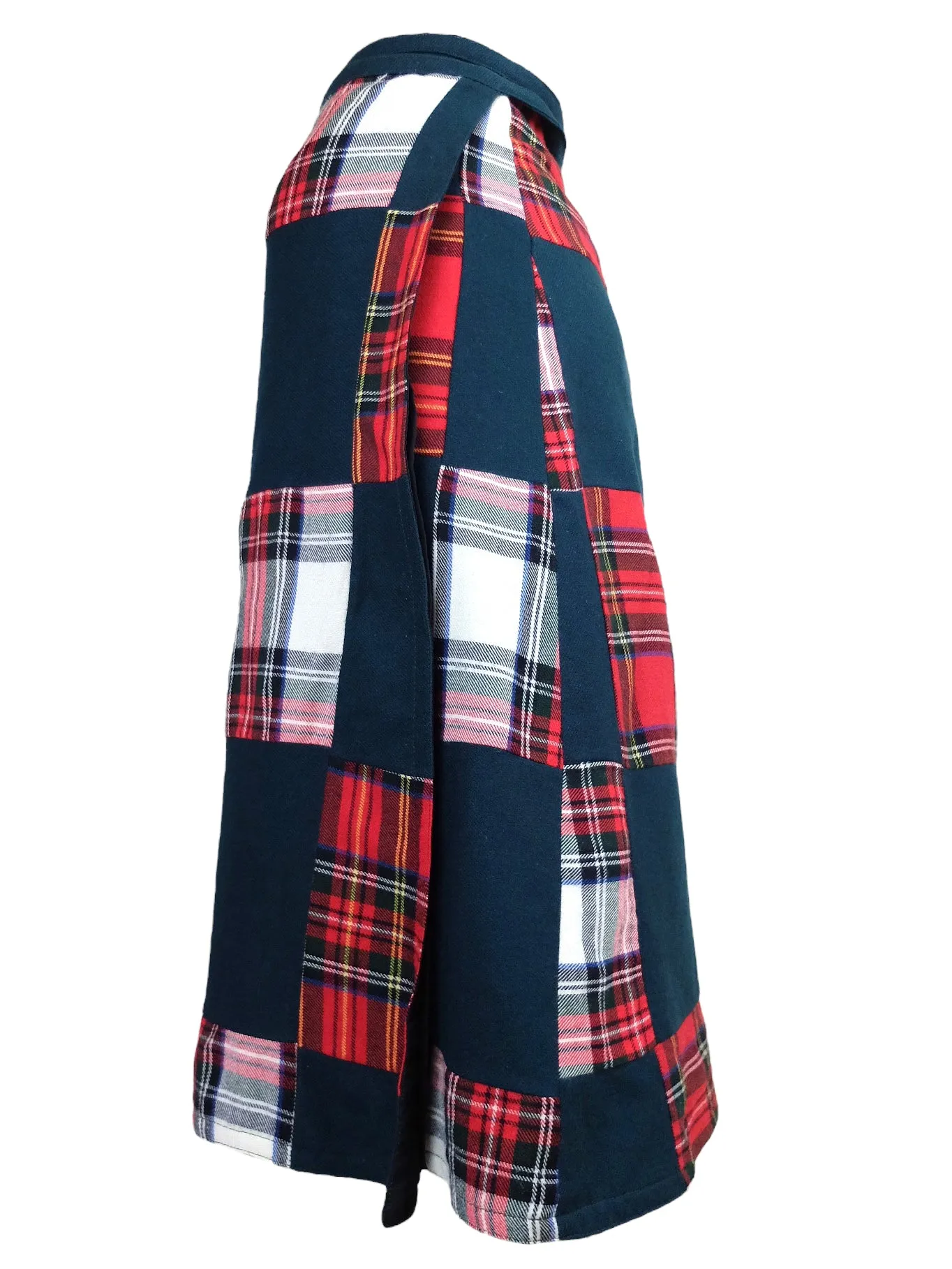 Vintage 60s Mod Preppy Wool High Waisted Tartan Checkprint Quilted Wrap Winter Midi Skirt | 29 Inch Waist
