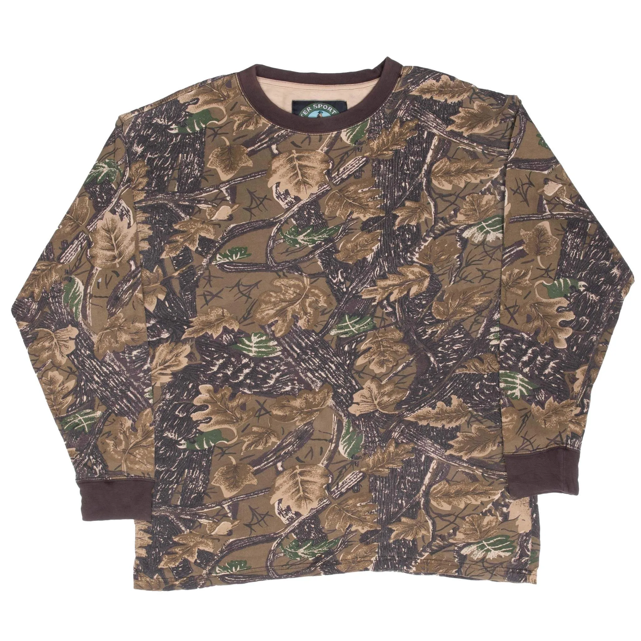 VINTAGE HUNTING MASTER SPORTSMAN CAMO LONG SLEEVE TEE SHIRT LARGE