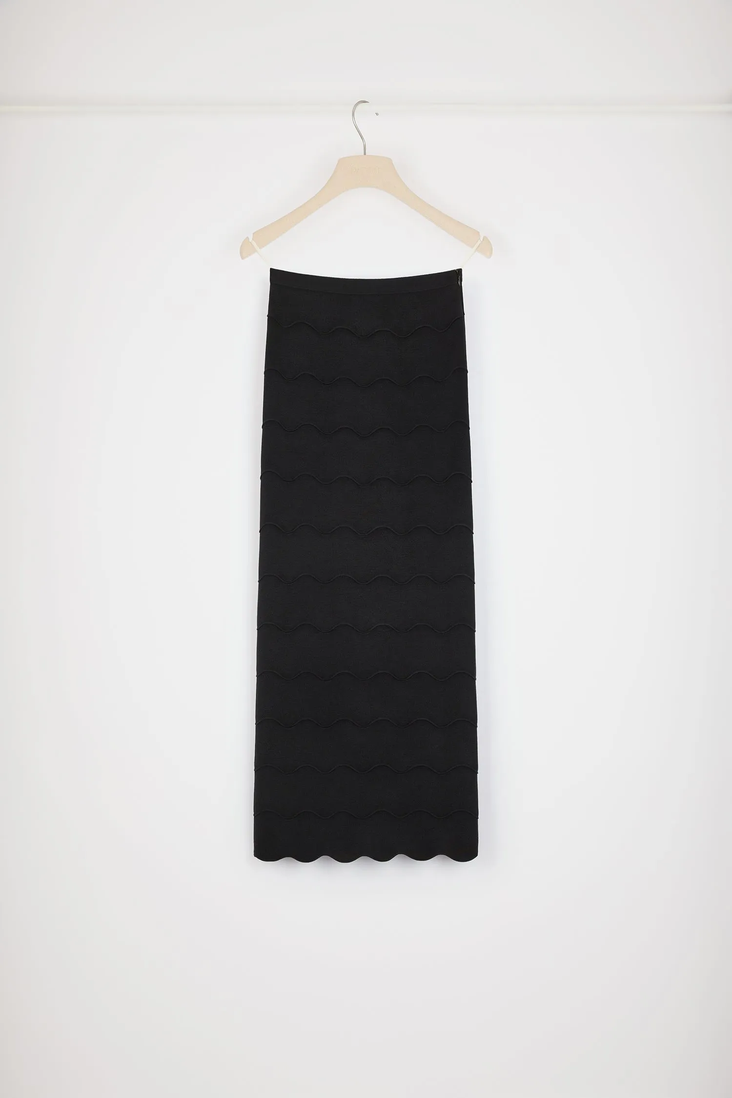 Wave midi pencil skirt in Milano knit