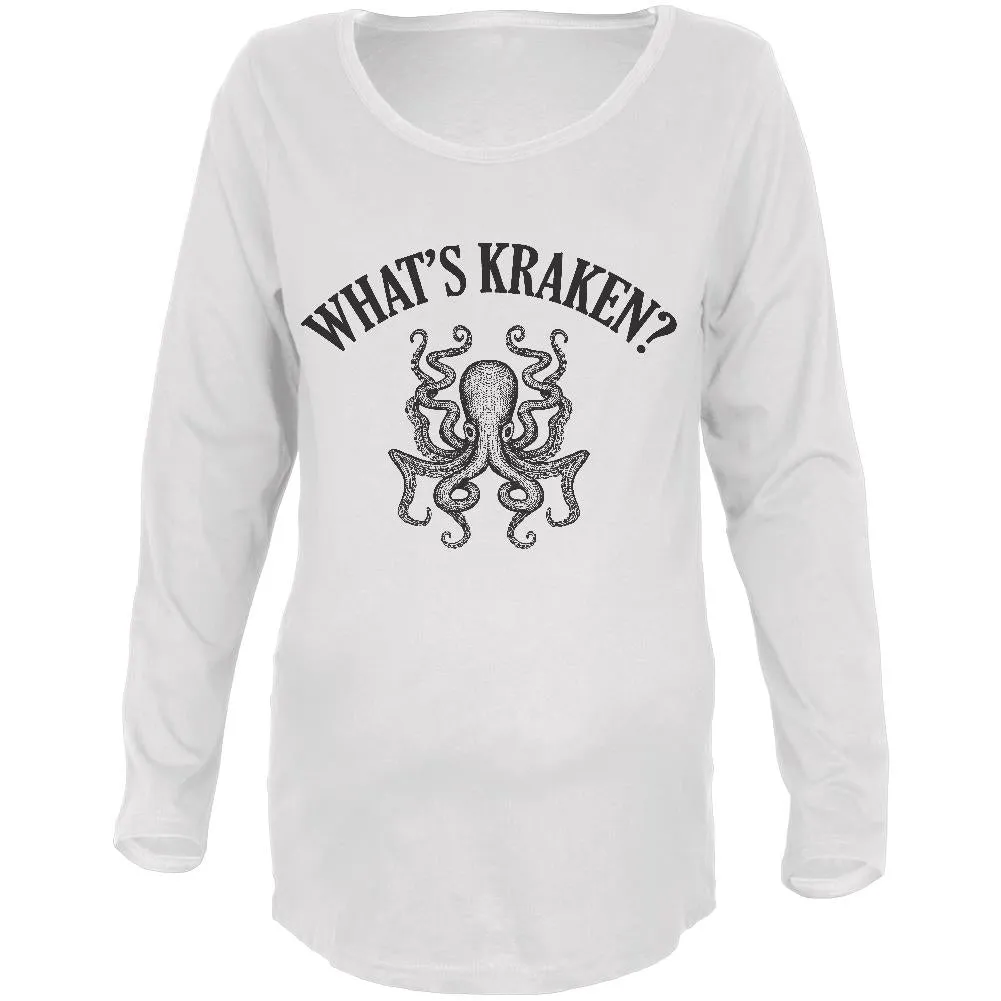 What's Kraken Cracking Funny Pun Maternity Soft Long Sleeve T Shirt