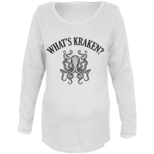 What's Kraken Cracking Funny Pun Maternity Soft Long Sleeve T Shirt