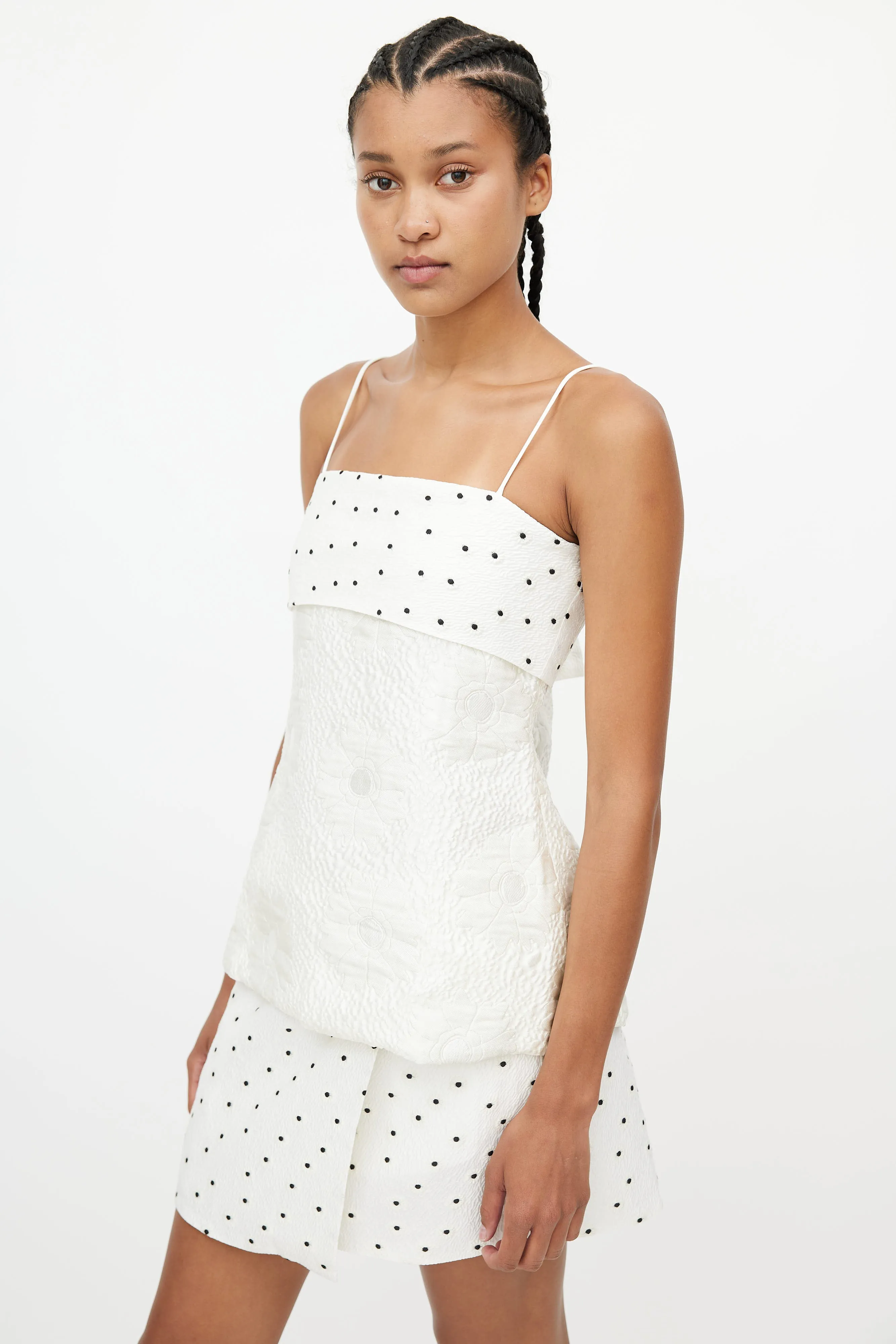White & Black Floral Top Skirt Co-Ord Set