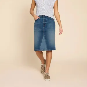 White Stuff Jemma Denim Skirt in Mid Denim