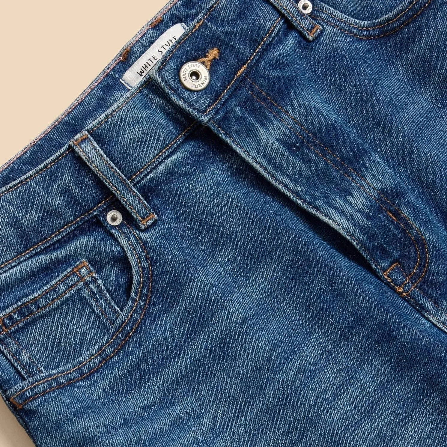 White Stuff Jemma Denim Skirt in Mid Denim